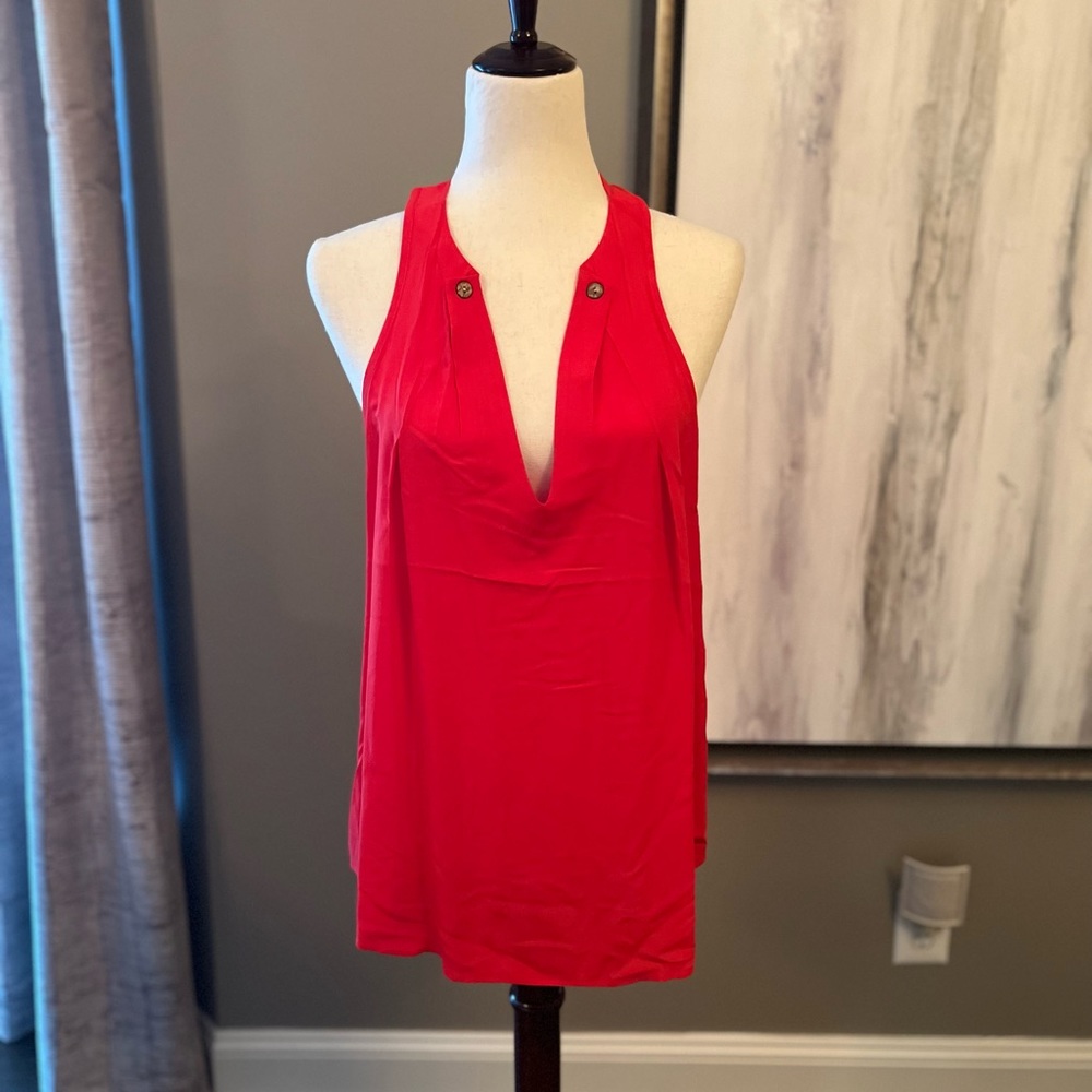 Final Touch red sleeveless blouse L